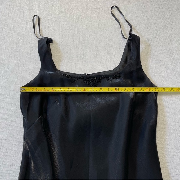 Alex Evening Black Beaded Tank Dress and Bested Trimmed Jacket Set Size 10 - Picture 6 of 12